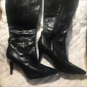 Ralph Lauren heeled leather boots, size 8, new